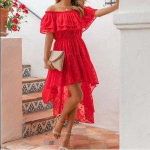 Vici Dolls Aron brand red senorita summer off the shoulder dress size Medium NWT